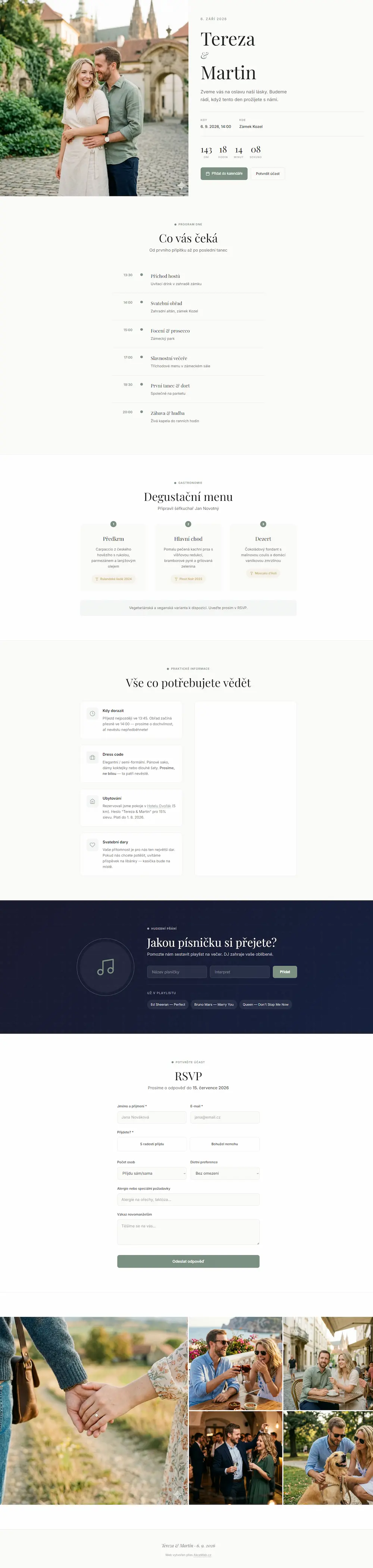 Elegantní svatba – ukázka šablony